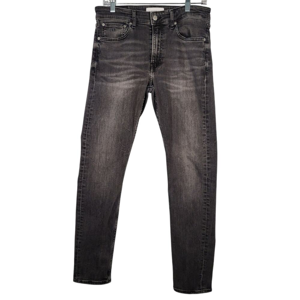 Calvin Klein Jeans Mens 30x32 Faded Black Slim Fit Skinny-ish